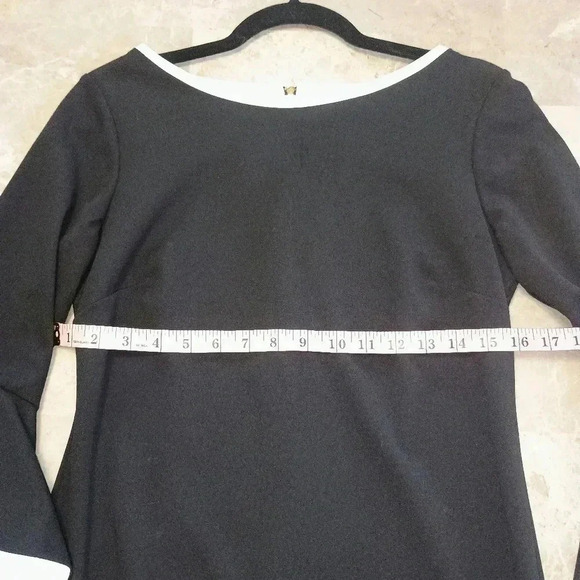 Shelby & Palmer Sheath Dress Size 8 Black and White Flare Sleeve Dressy Casual - Picture 10 of 12
